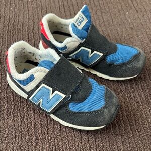 New Balance Kids Blue, Black & Red Velcro Athletic Sneakers